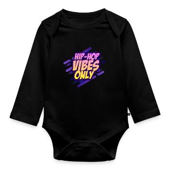 Hip hop - Body Bébé bio manches longues - noir - Devant