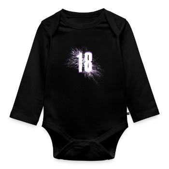 18 anniversaire, 18e anniversaire, année, - Body Bébé bio manches longues - noir - Devant