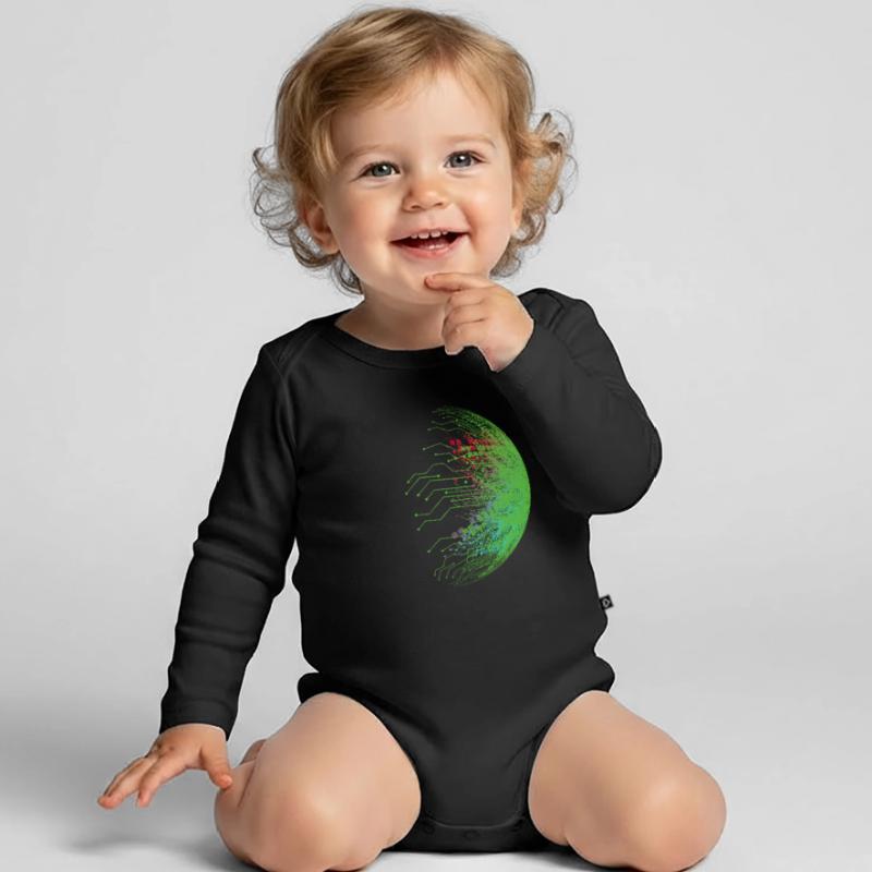 Binary code Organic Longsleeve Baby Bodysuit