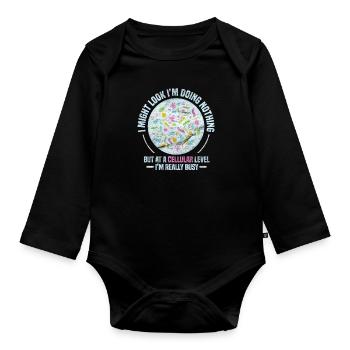 Biologie biologiste science bio laboratoire cadeau - Body Bébé bio manches longues - noir - Devant