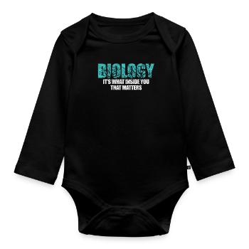 Biologie science biologiste laboratoire bio cadeau - Body Bébé bio manches longues - noir - Devant