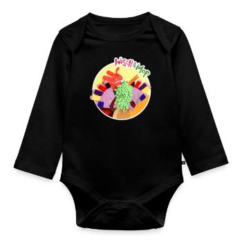 Handschuh-Hahn - Baby Bio-Langarm-Body - Schwarz - Vorne