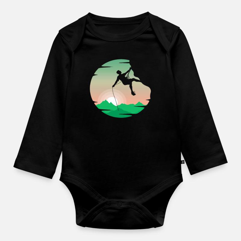 Escalade escalade - Body Bébé bio manches longues - noir