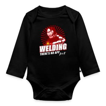 Welding - Organic Longsleeve Baby Bodysuit - black - Front