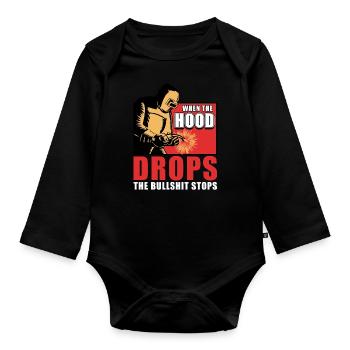 Welding - Organic Longsleeve Baby Bodysuit - black - Front