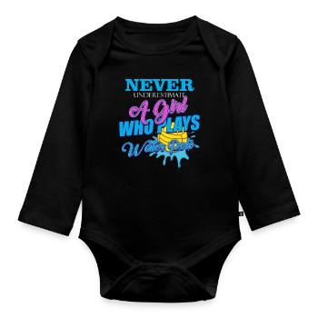 Water polo - Organic Longsleeve Baby Bodysuit - black - Front