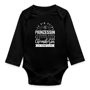 Chemistry chemicals chemistry teacher funny gift - Organic Longsleeve Baby Bodysuit - black - Front