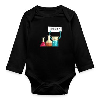 Chemistry chemicals chemistry teacher funny gift - Organic Longsleeve Baby Bodysuit - black - Front