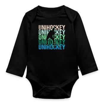Floorball - Organic Longsleeve Baby Bodysuit - black - Front