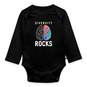 autism - Organic Longsleeve Baby Bodysuit - black - Front