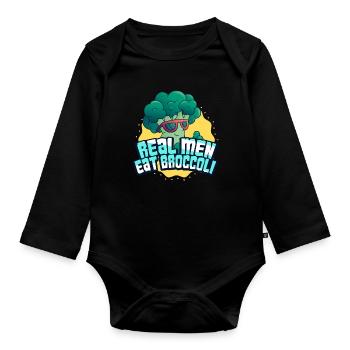 broccoli - Organic Longsleeve Baby Bodysuit - black - Front