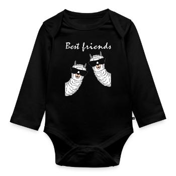 Meilleur cadeau amis femmes hommes enfants - Body Bébé bio manches longues - noir - Devant