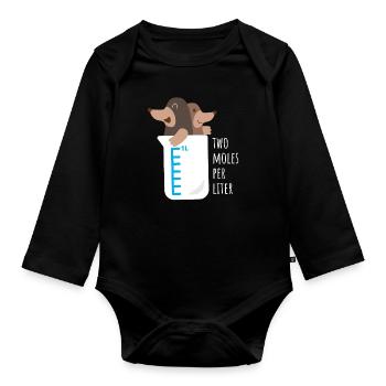 2 Moles Per Liter - Baby Bio-Langarm-Body - Schwarz - Vorne