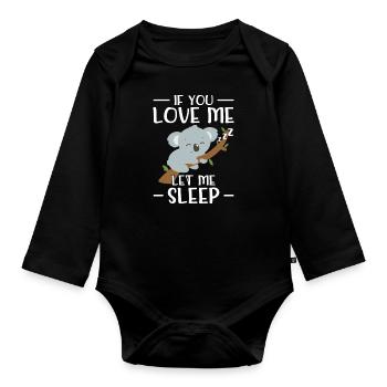 Long sleeper sleepyhead sleep shirt gift bed - Organic Longsleeve Baby Bodysuit - black - Front