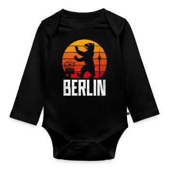 BERLIN BEAR ALEX SUN GRUNGE VINTAGE - Body Bébé bio manches longues - noir - Devant