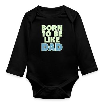 Père et fils - Body Bébé bio manches longues - noir - Devant