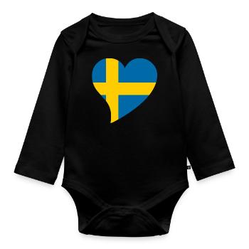 Coeur pour la Suède - Body Bébé bio manches longues - noir - Devant