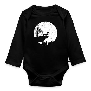 Hunde Dackel Hund Mond - Baby Bio-Langarm-Body - Schwarz - Vorne