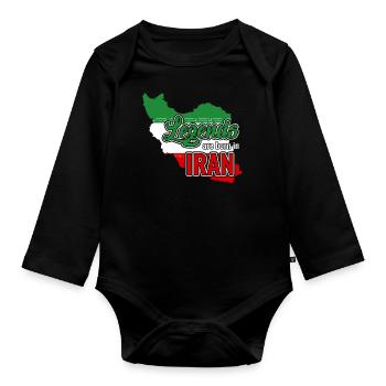 Iran - Organic Longsleeve Baby Bodysuit - black - Front