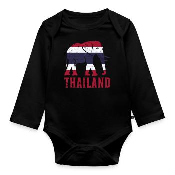 La Thaïlande - Body Bébé bio manches longues - noir - Devant