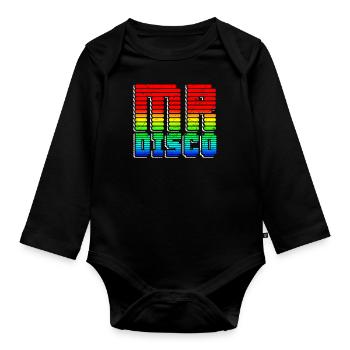 Mr. Disco - Baby Bio-Langarm-Body - Schwarz - Vorne