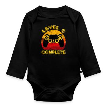 LEVEL 2 KOMPLETT - Baby Bio-Langarm-Body - Schwarz - Vorne