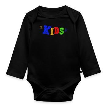 Kids - Organic Longsleeve Baby Bodysuit - black - Front