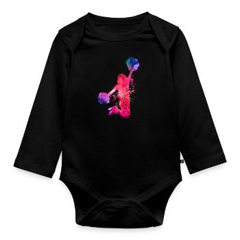cheerleading - Body Bébé bio manches longues - noir - Devant