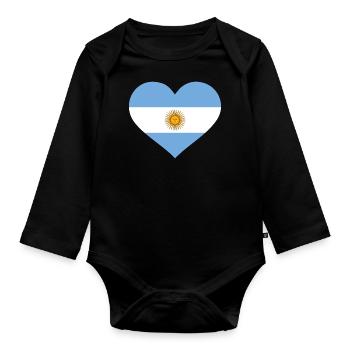 Argentinien - Baby Bio-Langarm-Body - Schwarz - Vorne