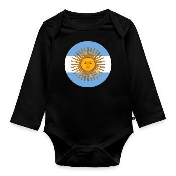 Argentina - Organic Longsleeve Baby Bodysuit - black - Front