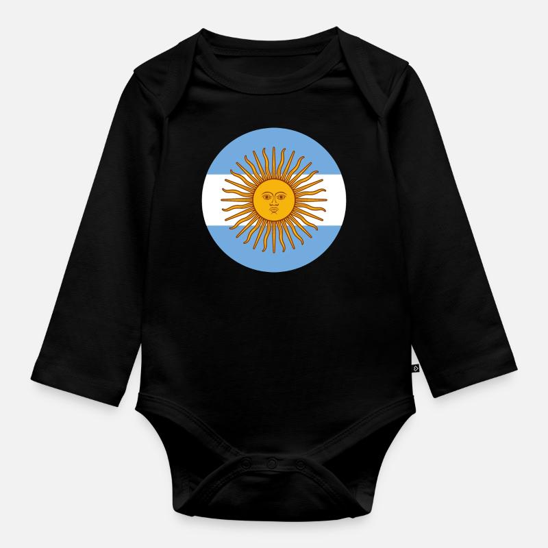 Argentinien - Baby Bio-Langarm-Body - Schwarz