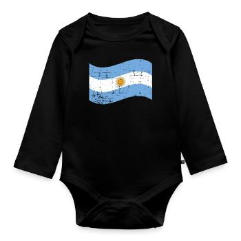 Argentina - Organic Longsleeve Baby Bodysuit - black - Front