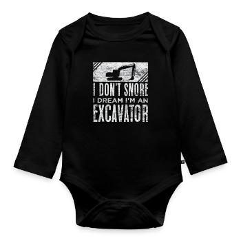 Bagger - Baby Bio-Langarm-Body - Schwarz - Vorne