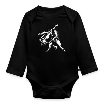Judo - Body Bébé bio manches longues - noir - Devant