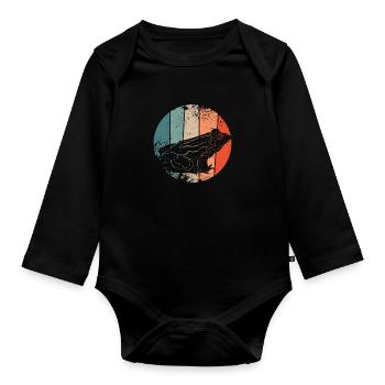 Frosch - Baby Bio-Langarm-Body - Schwarz - Vorne