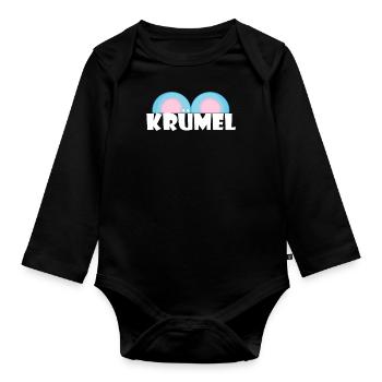 Kosename Krümel Geschenkidee - Baby Bio-Langarm-Body - Schwarz - Vorne