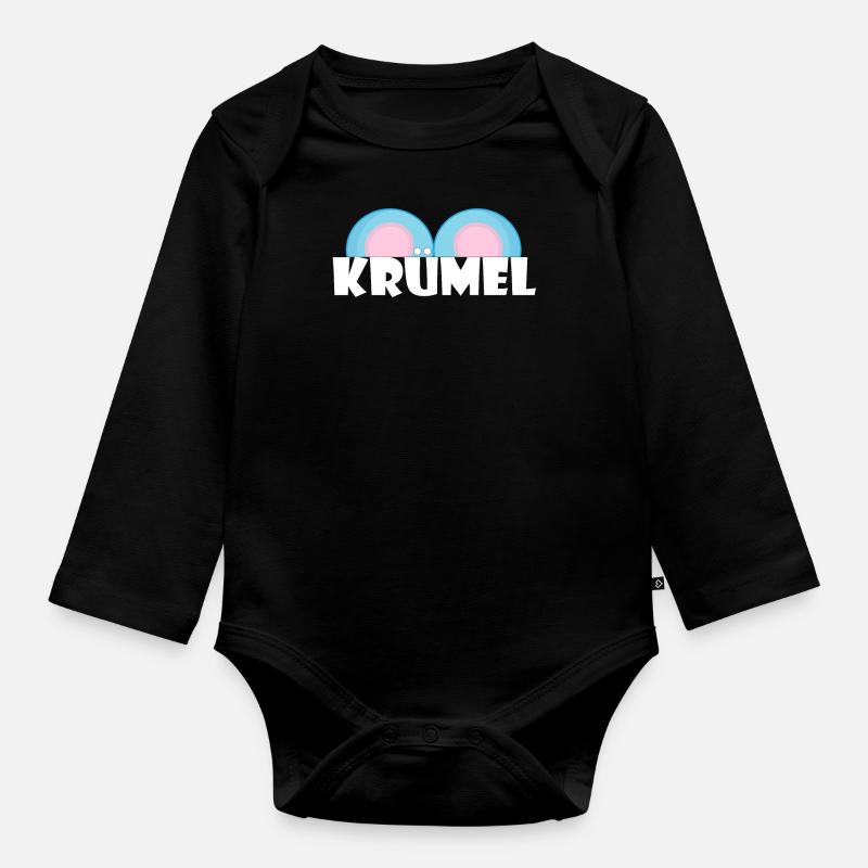 Kosename Krümel Geschenkidee - Baby Bio-Langarm-Body - Schwarz