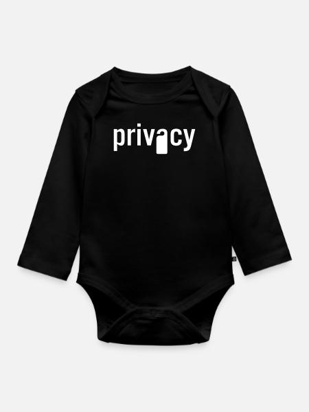 Privacy - Organic Longsleeve Baby Bodysuit - black