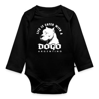 Dogo Argentino - Body Bébé bio manches longues - noir - Devant