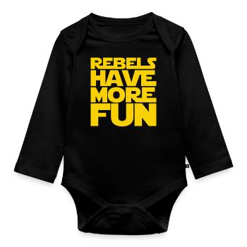 Les rebelles s’amusent plus - Body Bébé bio manches longues - noir - Devant