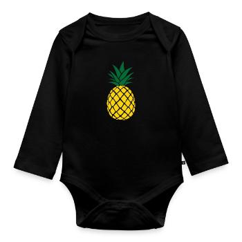 Pineapple ananas - Body Bébé bio manches longues - noir - Devant