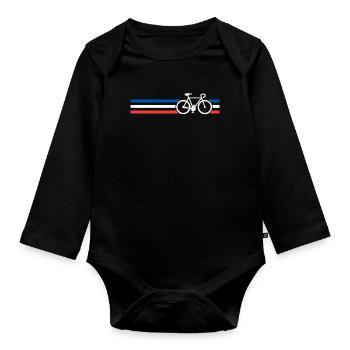 bicyclette vélo de course nationale de France - Body Bébé bio manches longues - noir - Devant