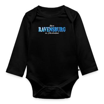 Mein Ravensburg im Schwabenland - Baby Bio-Langarm-Body - Schwarz - Vorne
