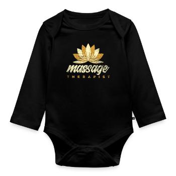 Massagetherapeut Geschenk Job - Baby Bio-Langarm-Body - Schwarz - Vorne