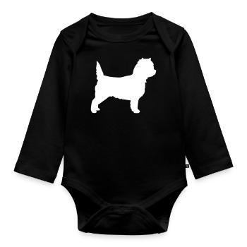 Cairn Terrier - Baby Bio-Langarm-Body - Schwarz - Vorne