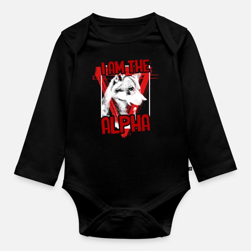 Mauvais loups loups de lune - Body Bébé bio manches longues - noir