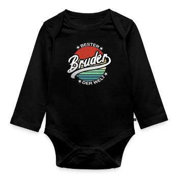Bester Bruder der Welt - Baby Bio-Langarm-Body - Schwarz - Vorne