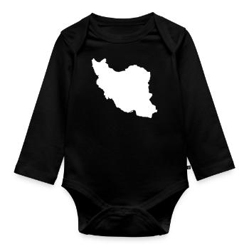Iran - Organic Longsleeve Baby Bodysuit - black - Front