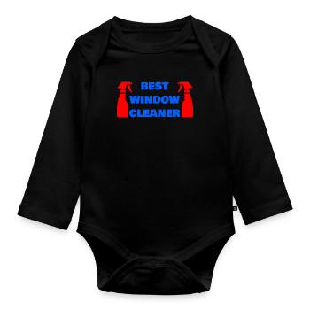 BEST WINDOW CLEANER - Baby Bio-Langarm-Body - Schwarz - Vorne