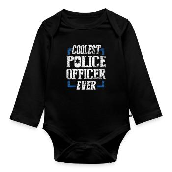 Officier de police - Body Bébé bio manches longues - noir - Devant